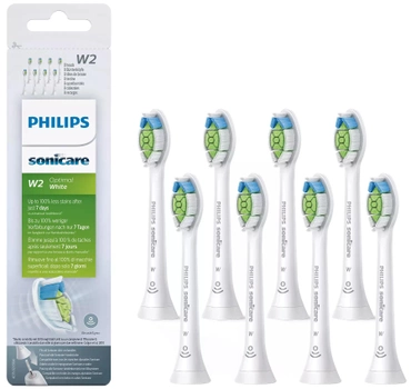Насадки для електричної зубної щітки PHILIPS Sonicare W2 Optimal White HX6068/12 (8 шт)