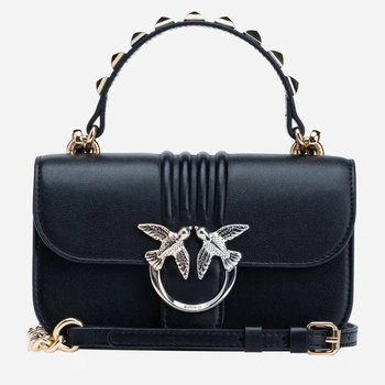 Torebka crossbody damska ze skóry naturalnej Pinko Mini Love Bell Bag 100620A0O1-Z99U Czarna (8057769031976)