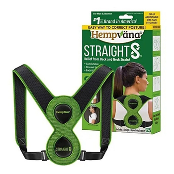 Эластичный корректор осанки Hempvana Straight-8 зеленый для спины