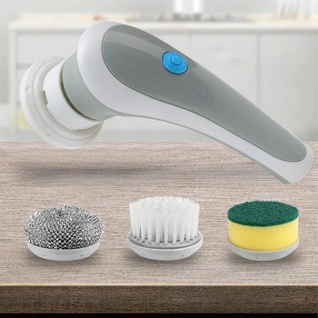 Універсальна акумуляторна щітка для чищення з насадками Electric Cleaning Brush 360 градусов Щітка для миття посуду, поверхонь, ванної, кухні, взуття