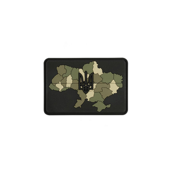 Шеврон на липучке ПВХ UMT Украина 49х72 мм Хаки