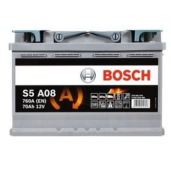 Аккумулятор 70Ah-12v BOSCH AGM (S5A08) (278х175х190), R, EN 760