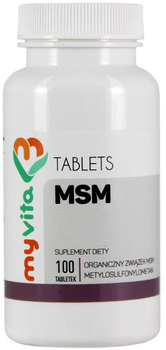 Добавка харчова Таблетки Myvita MSM 500 мг 100 таблеток (5905279123724)