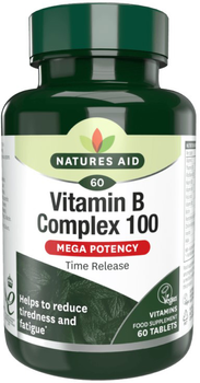 Харчова добавка Natures Aid Комплекс вітамінів групи В Mega Potency 60 таблеток (5023652210066)