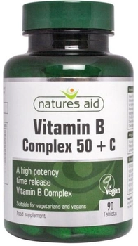 Харчова добавка Natures Aid Комплекс вітамінів групи В + вітамін С 90 таблеток (5023652280908)