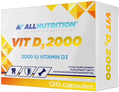 Добавка харчова Allnutrition Вітамін D3 2000 120 капсул (5902837739342)
