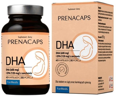 Харчова добавка Formeds Prenacaps DHA та EPA 60 капсул для вагітних (5903148621074)