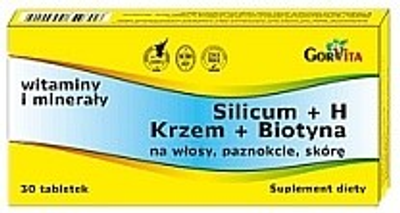 Харчова добавка Gorvita Silicum H Silicon Biotin 30 таблеток (5907636994015)