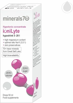 Харчова добавка Minerals70 Ionilyte гіпотонічний концентрат 50 мл (8594195600517)