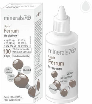Харчова добавка Minerals70 Ferrum Liquid Drops 100 мл Залізо (8594195600708)