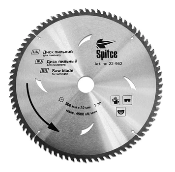 Диск пильный для ламината 300/32 80T Spitce 22-962