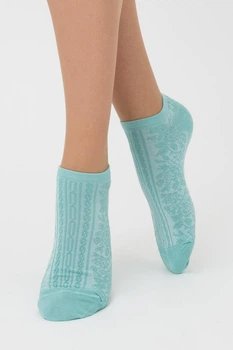Женские короткие носки с цветочным узором Giulia WS1 SOFT BACKGROUND 004 36/40 синие Blue pastel turquoise