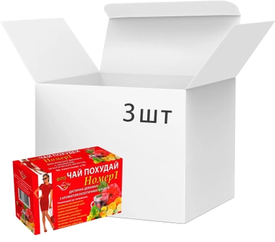 Упаковка Фіточай Наш Чай Похудай №1 з ароматом екзотичних фруктів 25 пакетиків х 3 шт (4820183250124)