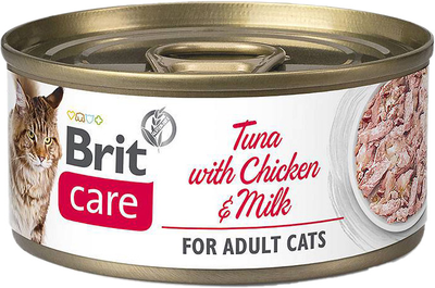 Karma mokry dla kotów dorosłych hipoalergiczny Brit Care Cat CF tuna&chicken and milk 70g (8595602545537)