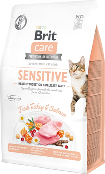 Сухий корм для стерилізованих дорослих кішок Brit Care Cat GF Sensitive Salmon & Turkey 2 кг (8595602540709)
