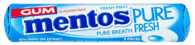 Жувальна гумка Mentos Pure Fresh зі смаком м'яти 15 г (80762386)