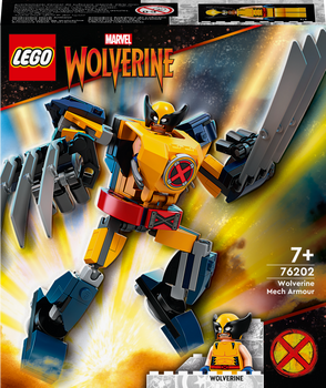Zestaw klocków LEGO Super Heroes Marvel Mechaniczna zbroja Wolverine’a 142 elementy (76202)