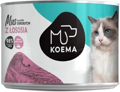 Mokra karma dla dorosłych kotów Koema Mus łosoś 200g (5904734019213)