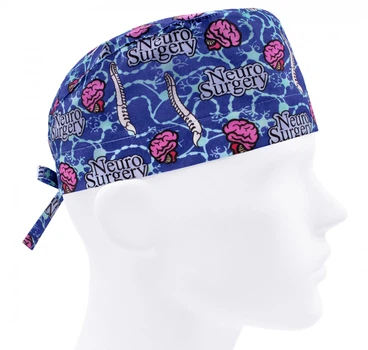 Медицинская шапочка мужская FloralScrubs универсальная принт Нейрохирургия мозги