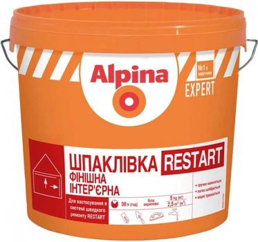 Шпаклівка фінішна інтер’єрна Alpina Expert Restart 5 кг (998876)