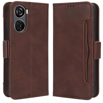 Чехол-книжка с кармашками Deexe Wallet Stand для ZTE Blade V40 Design - Brown