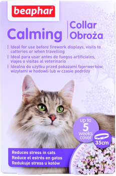 Obroża redukująca stres u kotów BEAPHAR Calming 35cm (DLZBEPSMY0013)