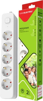 Мережевий фільтр-подовжувач Euroelectric Х5 10 А 3 м Білий (EE-105-3M)
