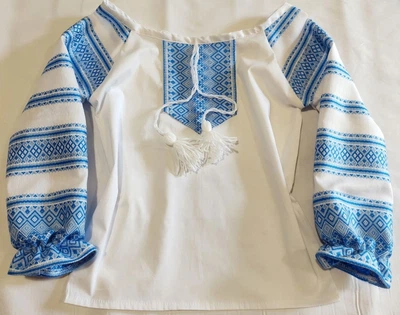 Вишиванка довгий рукав р.104-110 біла (Vh014)