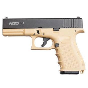 Пистолет сигнальный, стартовый Retay Glock G 17 (9мм, 14 зарядов), sand