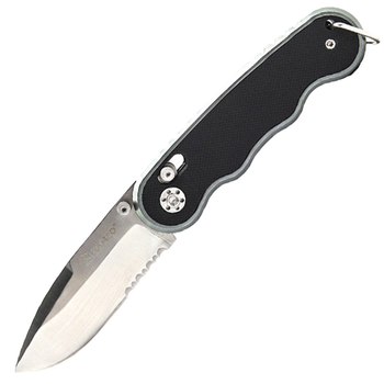 Нож складной Ganzo G715 (длина: 174мм, лезвие: 71мм, сатин), черный