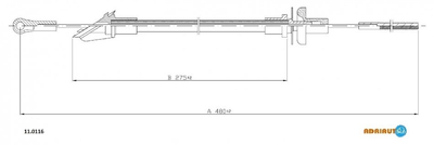 Трос сцепления FIAT 127 1050 cc77-/Fiorino 900-1050 cc81-/A112 all 79-81/127 L-CL78- Adriauto (110116)