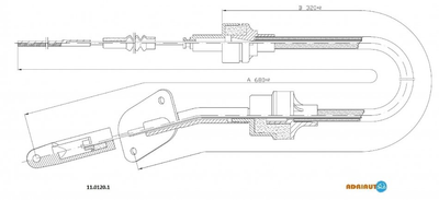 FIAT Трос сцепления Fiorino -DS 97- ( 678/220) Adriauto (1101201)