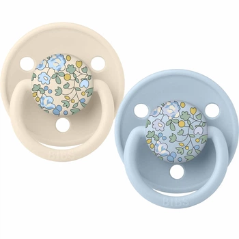 2 пустушки BIBS De Lux Silicone Liberty Eloice Baby Blue Mix 0-36 міс.