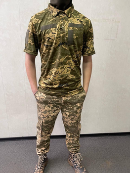 Тактический костюм летний пиксель штаны рип-стоп и поло CoolMax L