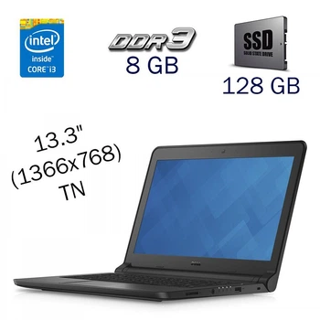 Ультрабук Dell Latitude 3350 / 13.3" TN / Intel Core i3-5005U (2(4) ядра по 2 GHz) / 8GB DDR3 / 128GB SSD / HD Graphics 5500 / WebCam / Win 10 PRO Lic б/у