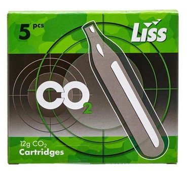 Балон газовий Liss CO2 12 г (5 шт./пач) для пневматичної зброї