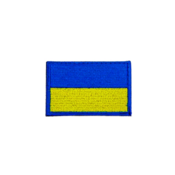Шеврони з вишивки на липучці "Стяг України". Тканинний патч на липучці 102075