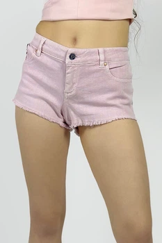 Джинсовые шорты с низкой посадкой Pull & Bear 5696/300/621 сиреневые M