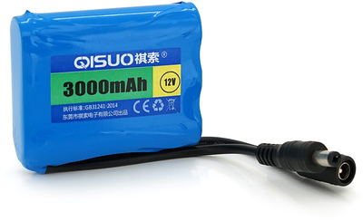 Аккумуляторная батарея QiSuo литиевая 12V 3A с элементами Li-ion 18650 DC5.5x2.1 (YT19221)