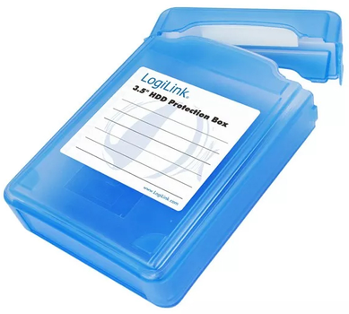 Pudełko ochronne LogiLink na HDD 3.5 Niebieskie (UA0133)