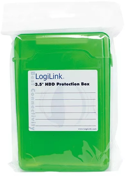 Pudełko ochronne LogiLink na HDD 3.5, zielone (UA0133G)