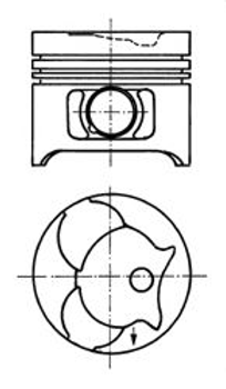Поршень з кільцями MB 89,50 OM601/602 вир-во KS Kolbenschmidt (91372620)