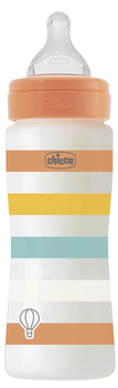 Пляшечка для годування пластикова Chicco Well-Being Colors з силіконовою соскою 4м+ 330 мл Помаранчева (28637.31)