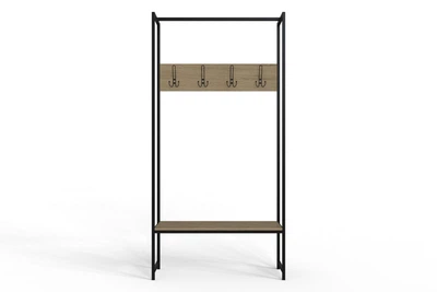 Вешалка напольная модульная Ferrum-decor Трелис 12 180x90x38 черный ДСП Дуб Сонома 16мм (XK00274)