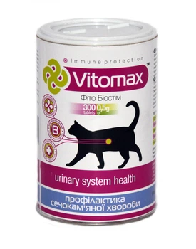 Витамины "Профилактика мочекаменной болезни" Vitomax для котов (300 табл.)