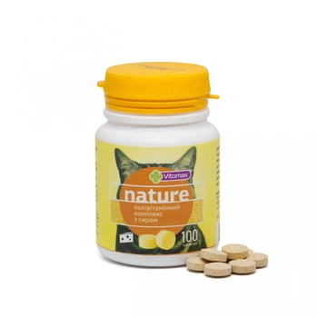 Поливитаминный комплекс Nature Vitomax для кошек с сыром (100 табл.)