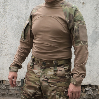 Тактическая рубашка УБАКС Мультикам Койот. UBACS с длинным рукавом "Самурай" размер 56 (914-1)