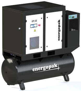Винтовой компрессор Energopak EP 22/RD-T500 с осушителем и ресивером 500л (3,6 м3/мин, 7,5 бар, 22 кВт)