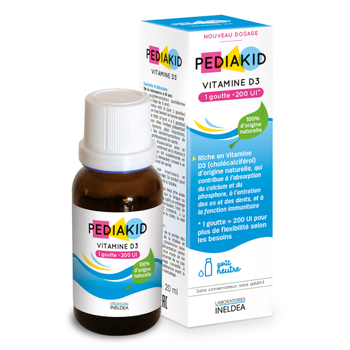 Краплі Pediakid Вітамін Д3 - Точне дозування / VITAMINE D3 - Кістки та зуби, імунітет для дітей від грудного віку, 20 мл (PK15)