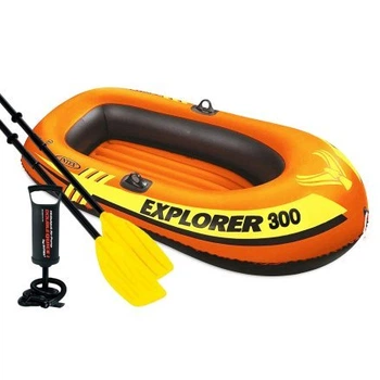 Двухместная надувная лодка Intex 58332 Explorer 300 Set, 211 х 117 см, (весла, ручной насос). 2-х камерная